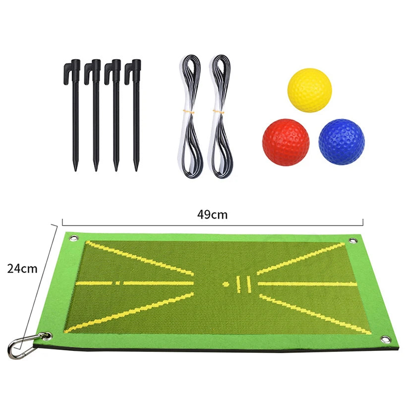 Golf Training Mat for Swing Detection Batting Analysis Swing Path Golf Training Portable Golf Practice Mat for Indoor Outdoor