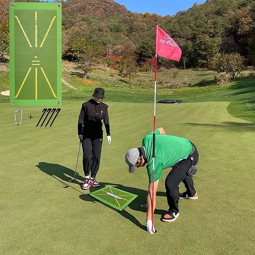 Golf Training Mat for Swing Detection Batting Analysis Swing Path Golf Training Portable Golf Practice Mat for Indoor Outdoor